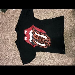 Rolling Stones yee with cheetah print